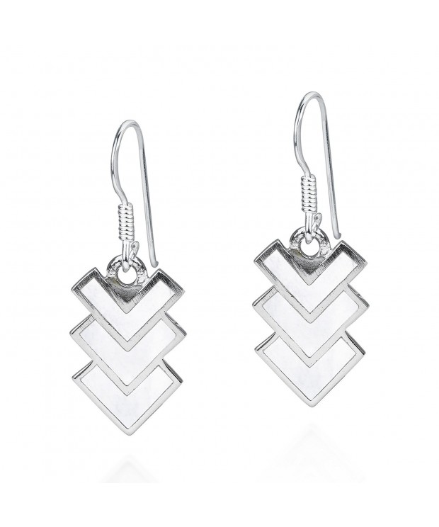 Trendy Chevron Downward Sterling Earrings