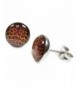 Stainless Steel Round Leopard Earrings