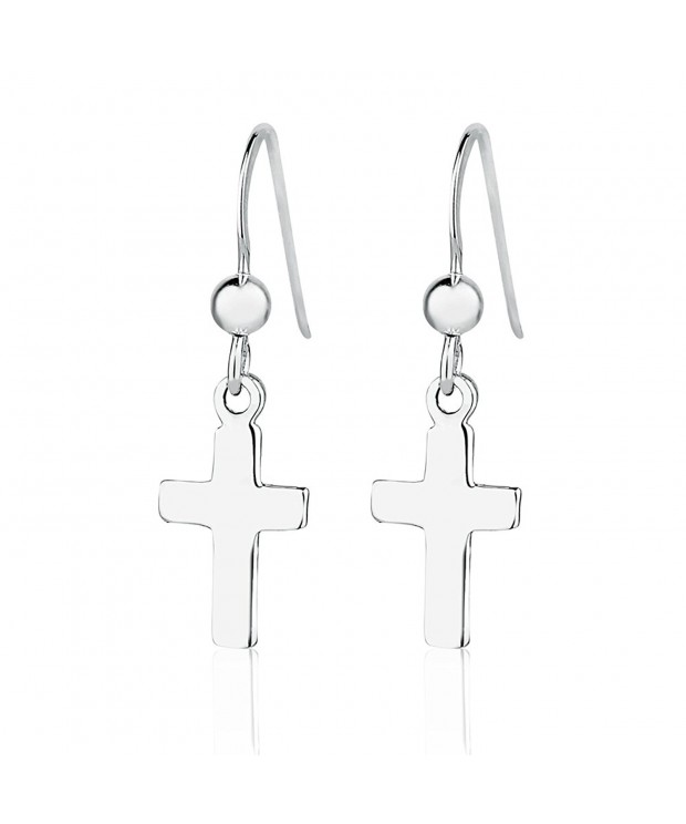 Sterling Minimalist Polished Christian Earrings