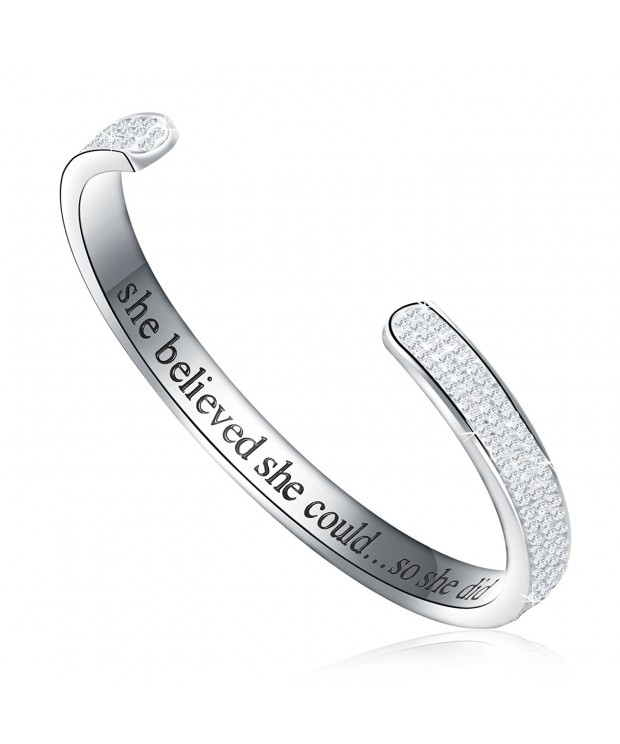 Motivation Inspirational Bracelet Austrian Engraved