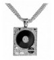 phonograph pendant necklace stainless titanium