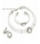 Rhinestone Trimmed Simulated Necklace Bracelet