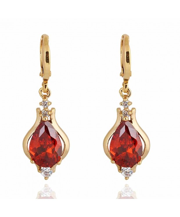 YAZILIND Elegant Teardrop Zirconia Earrings