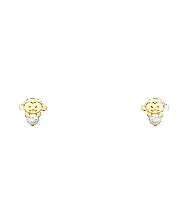 Yellow Monkey Earrings Screw BackBasekt