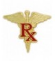 PinMarts Gold Caduceus Enamel Lapel