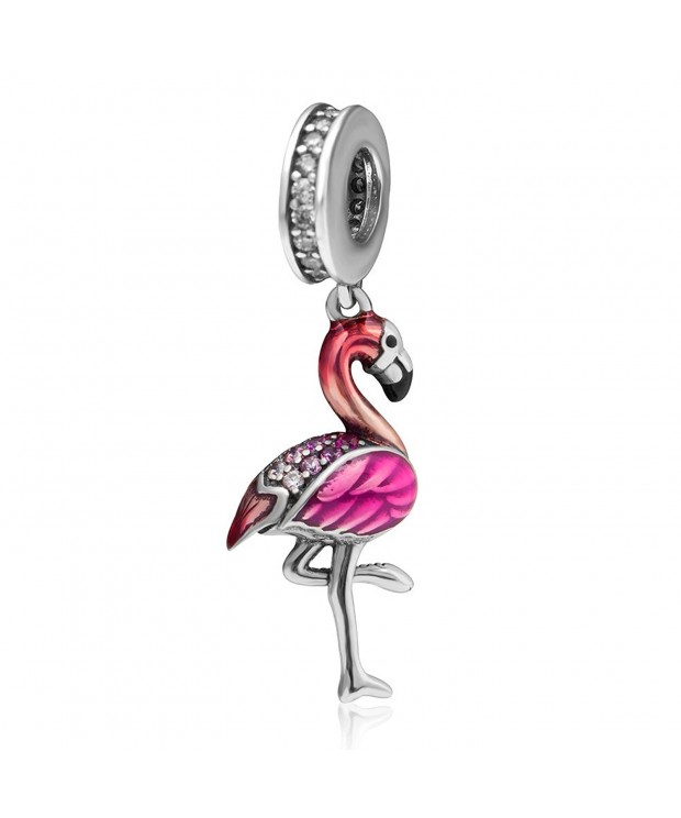Tropical Flamingo Sterling European Bracelet