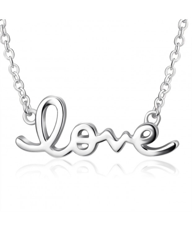 Cursive Love Necklace Sterling Silver