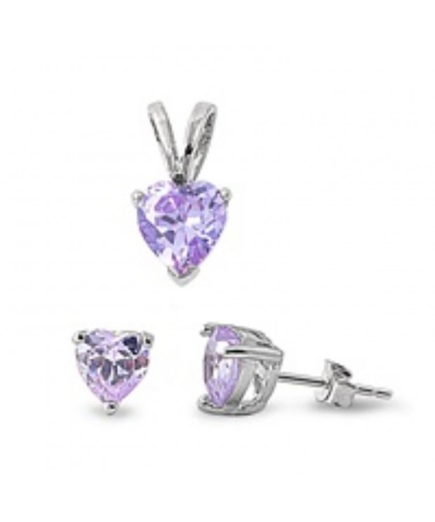 Solitaire Earrings Simulated Amethyst Sterling