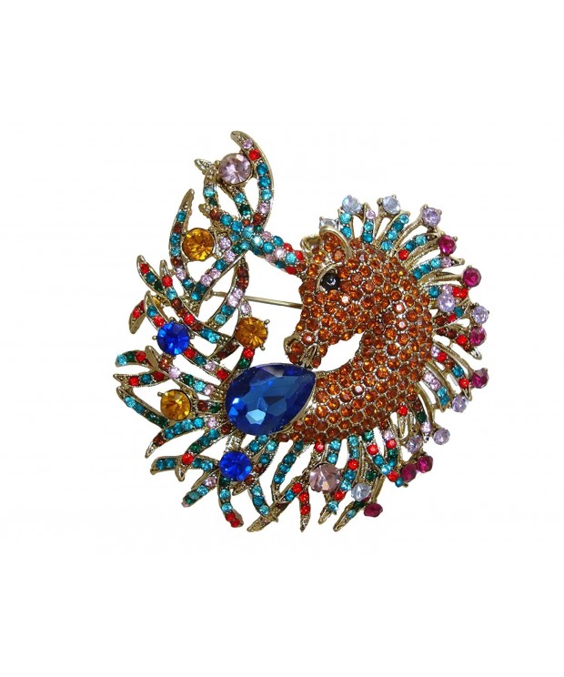 TTjewelry Nouveau Unicorn Rhinestone Multi color