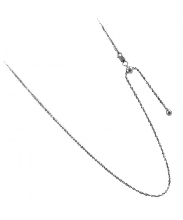 Adjustable Diamond cut Rhodium Necklace Shorter