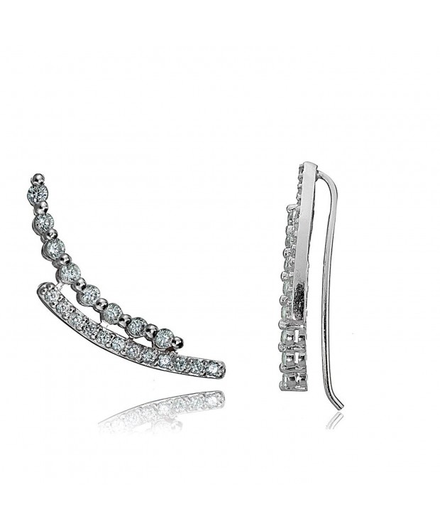 Sterling Zirconia Crawler Climber Earrings