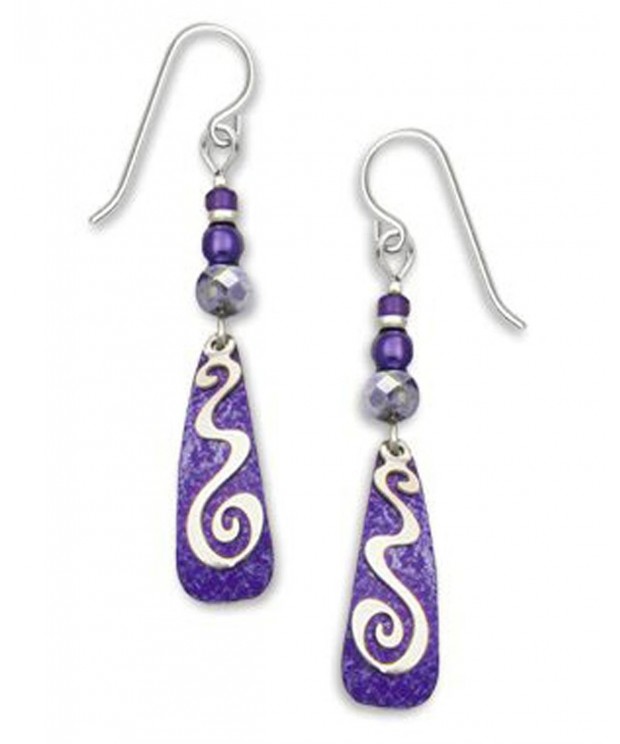 Adajio Silver tone Squiggle Earrings 7229