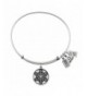 Snowflake Charm Bangle Silvertone Finish