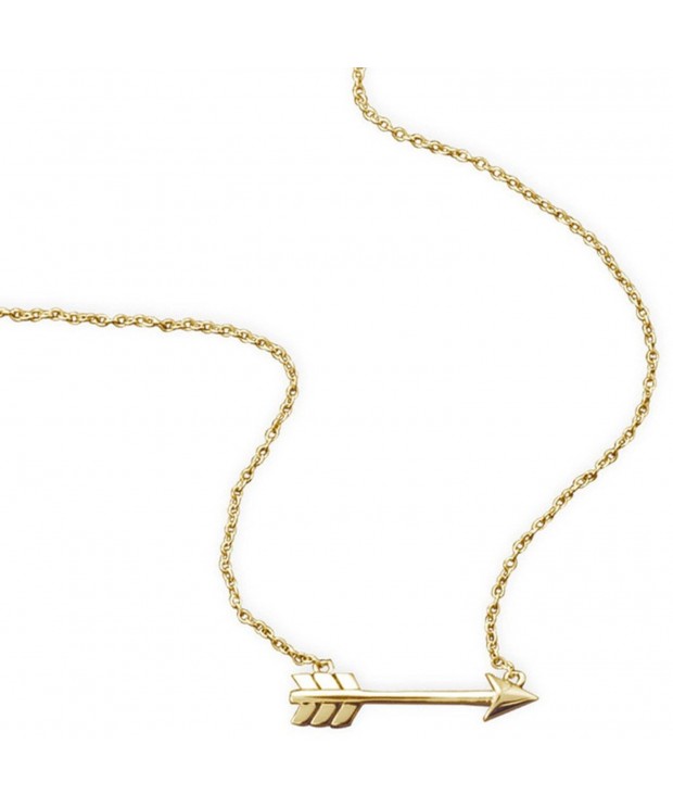 Goldtoned High Arrow Necklace Silvertone