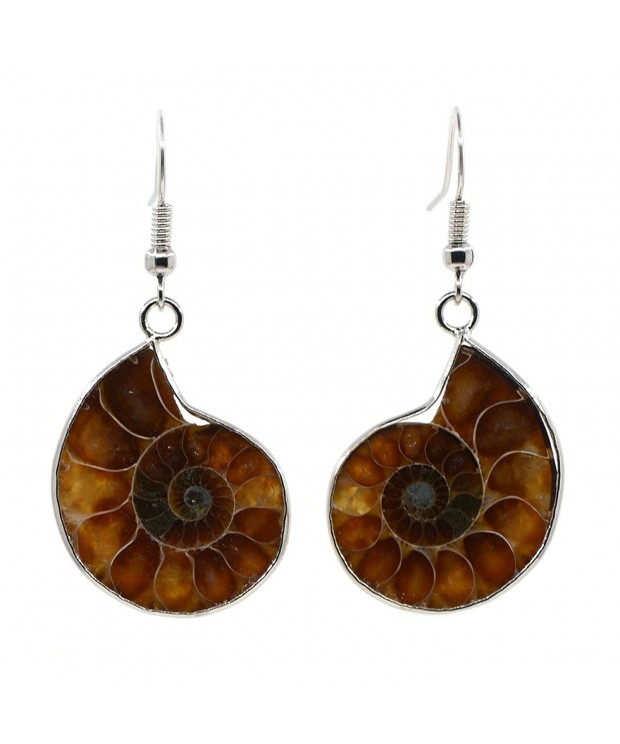 Justinstones Natural Ammonite Fossil Earrings