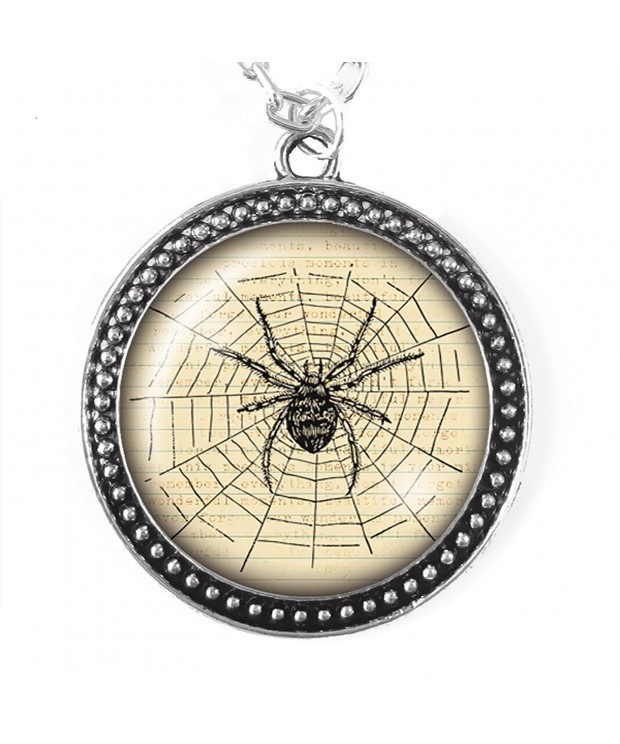 Vintage Spider Necklace Silver Pendant