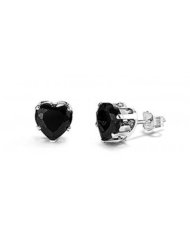 Sterling Silver Black Zirconia Earrings