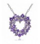 Sterling African Amethyst Diamond Necklace