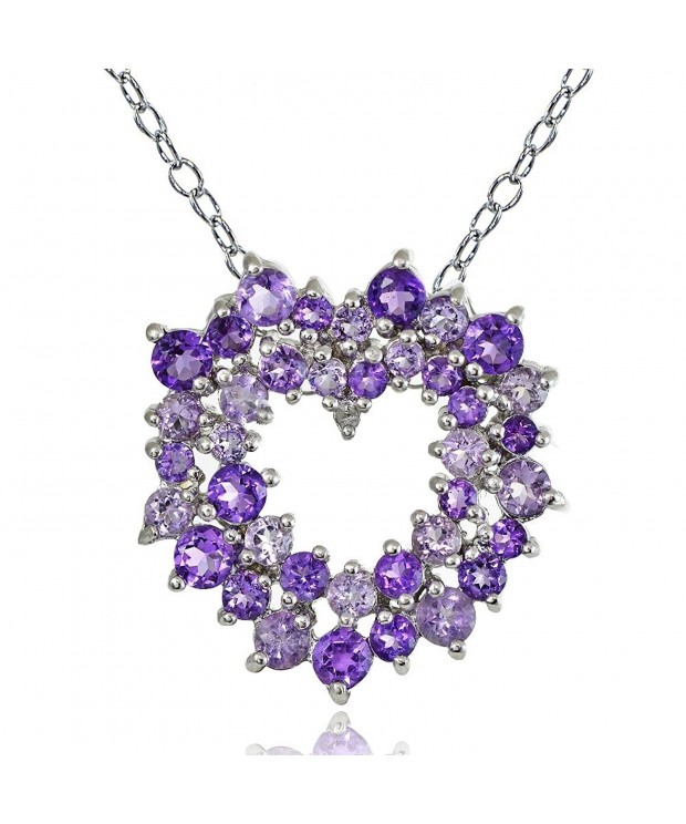 Sterling African Amethyst Diamond Necklace