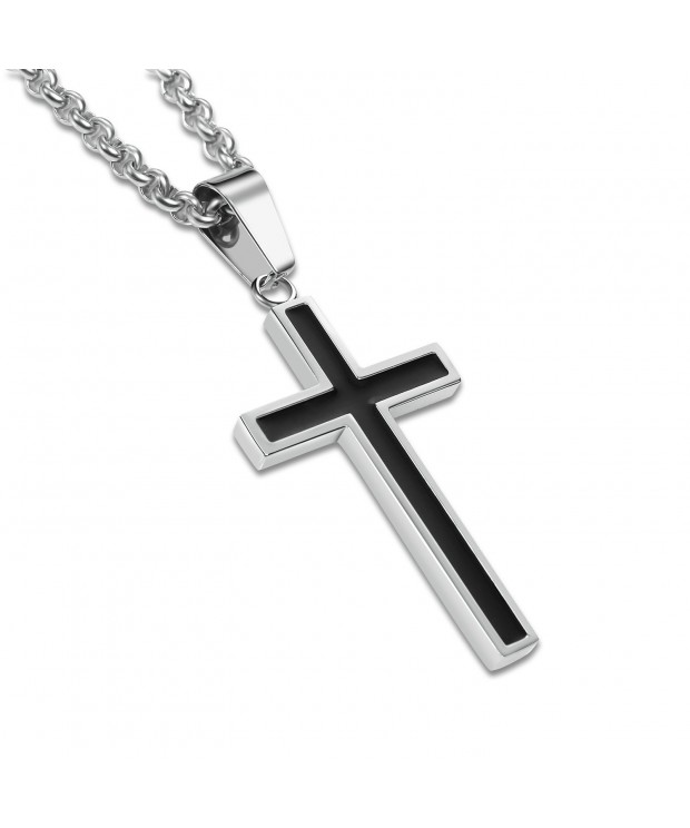 Honeystore Titanium Crucifix Pendant Necklace