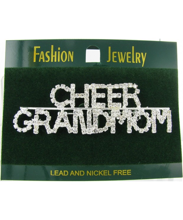 Cheer Grandmom Rhinestone Brooch Crystals
