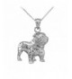 Polished Sterling English Bulldog Necklace