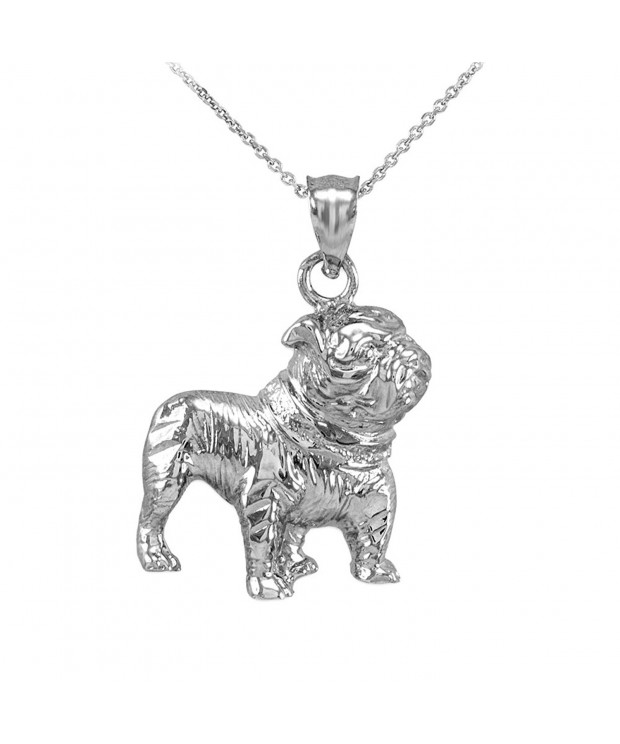 Polished Sterling English Bulldog Necklace