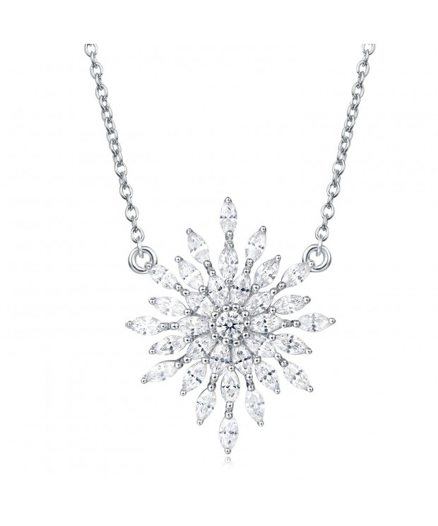 Carleen Sterling Snowflake Necklace Zirconia