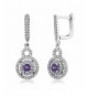 Sterling Amethyst Gemstone Birthstone Earrings