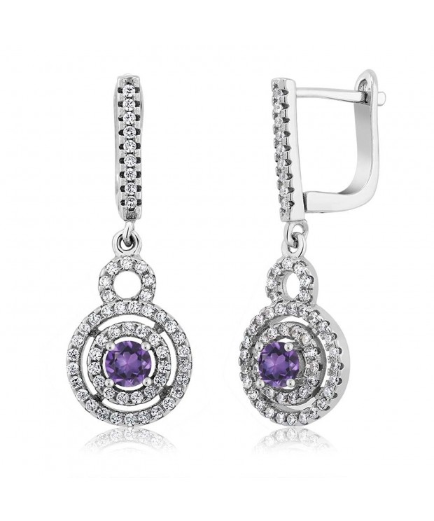 Sterling Amethyst Gemstone Birthstone Earrings