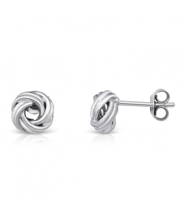Sterling Silver Twisted Rhodium Earrings
