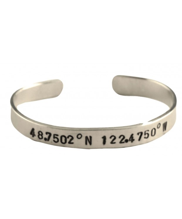 Latitude Longitude Hand Aluminum Bracelet