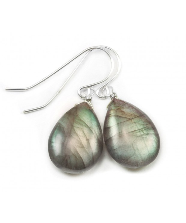 Sterling Silver Labradorite Earrings Teardrop