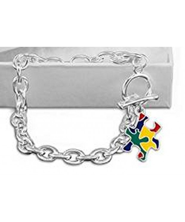 Autism Awareness Colorful Puzzle Bracelet