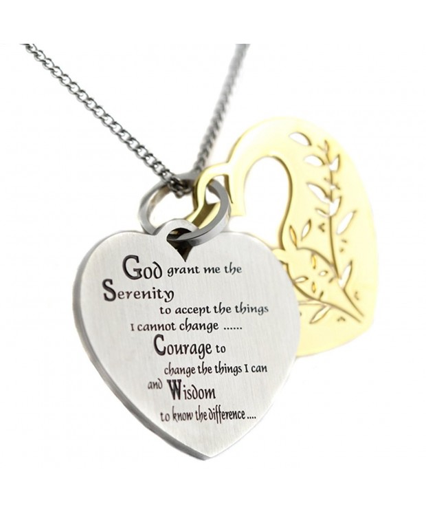 Filigree Serenity Prayer Pendant Necklace