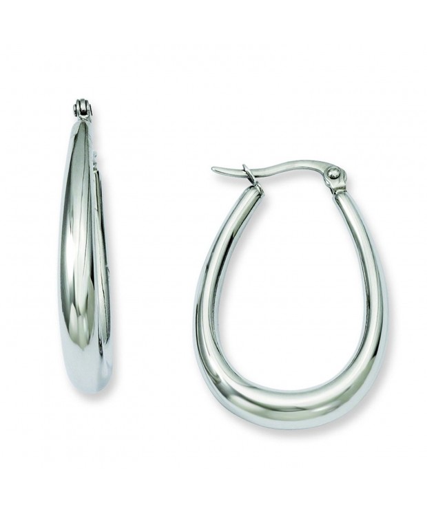 Stainless Steel Teardrop Hoop Earrings