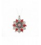 Poinsettia Necklace Crystal Jewelry Christmas