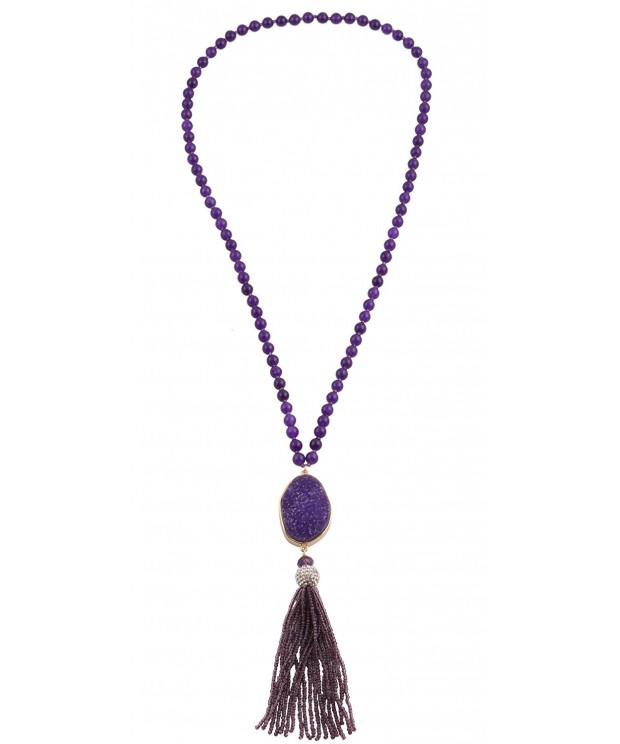 Bohemian Statement Amethyst Birthstone Necklace