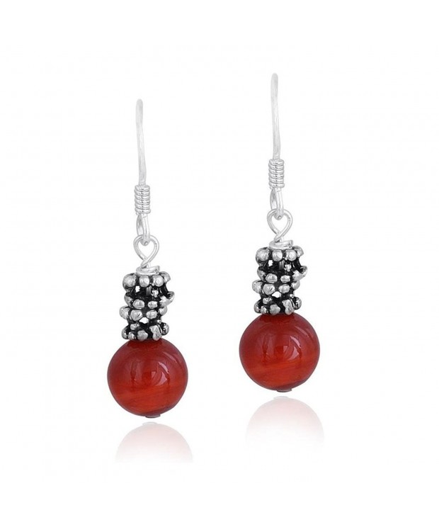 Sterling Silver Carnelian Dangle Earrings