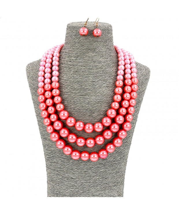 Fashion Jewelry Simulated Necklace Earrings