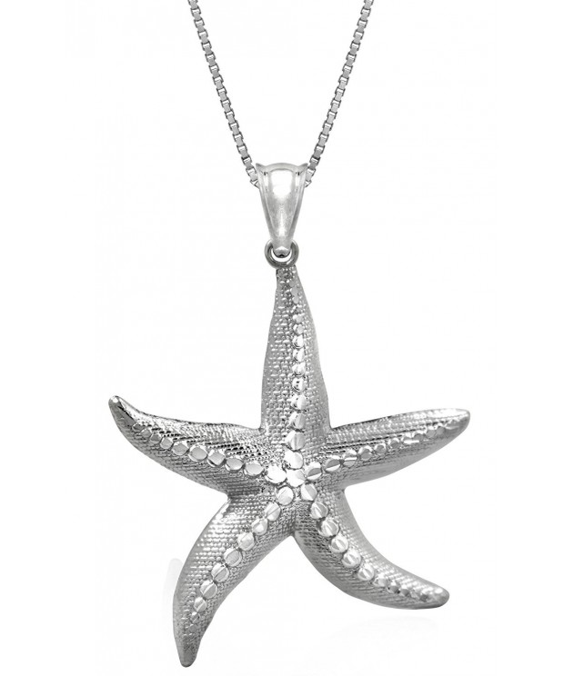 Sterling Textured Starfish Necklace Pendant