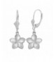 Sterling Hawaiian Flower Plumeria Earrings