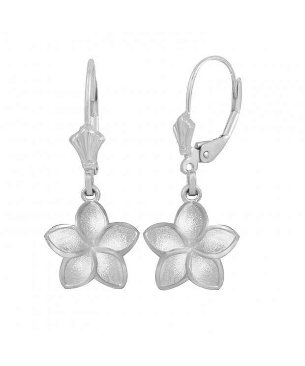 Sterling Hawaiian Flower Plumeria Earrings