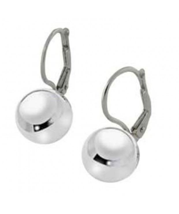 Sterling Silver Ball Lever Earrings