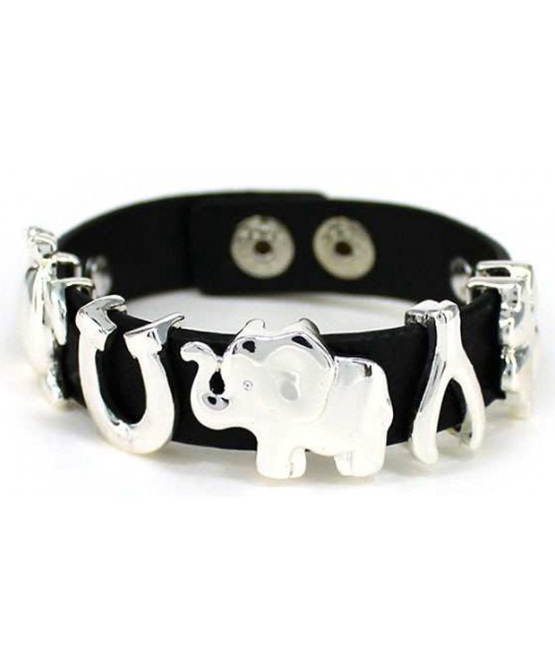 Elephant Clover Adjustable Closure Bracelet