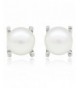 Sterling Platinum Earrings Freshwater Cultured