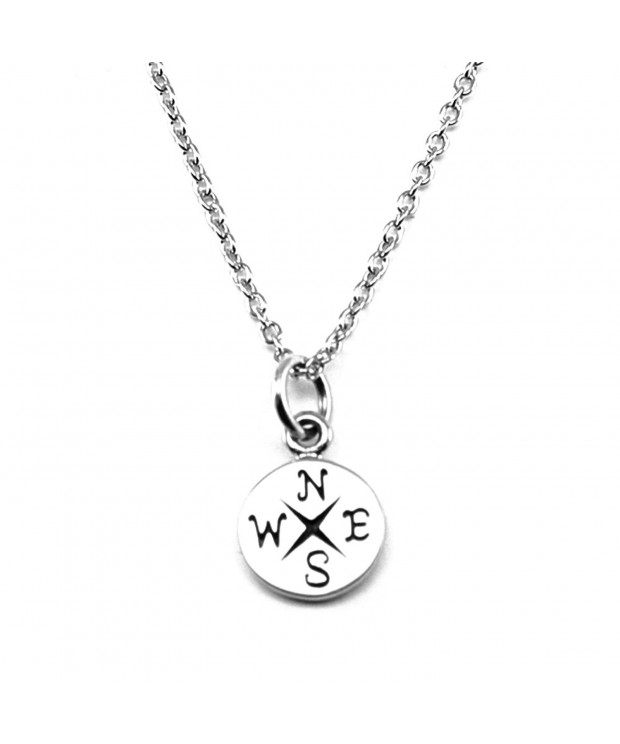 Compass Sterling Silver Necklace Simple