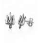 Sterling Silver Trishula 3 Headed Earrings