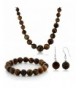 Tiger Brown Necklace Bracelet Earrings