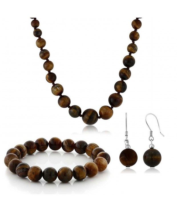 Tiger Brown Necklace Bracelet Earrings